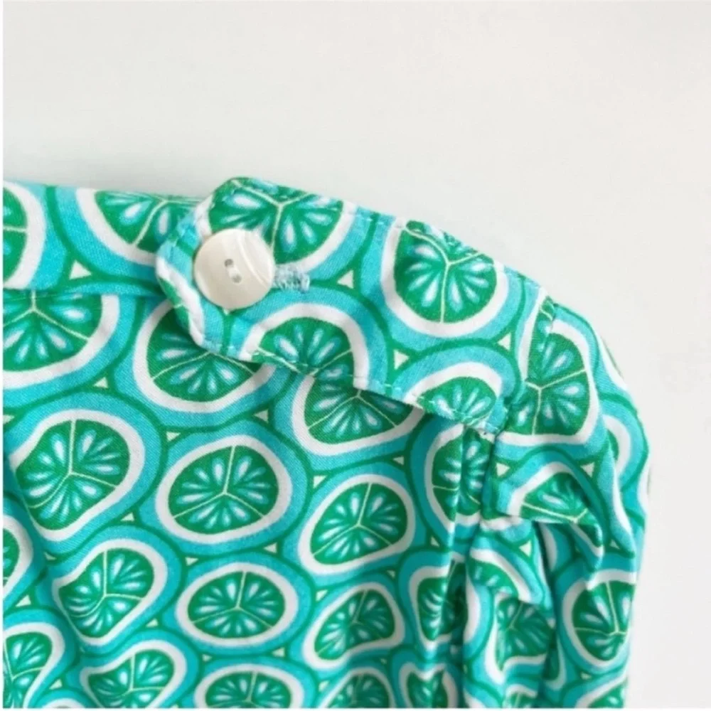 Escapada shirt green limes popover pockets rolled sleeves - Picture 5 of 9